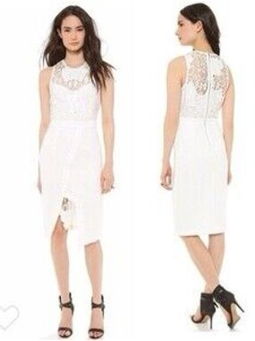 Stylestalker- Engine Ivory Sheath Dress